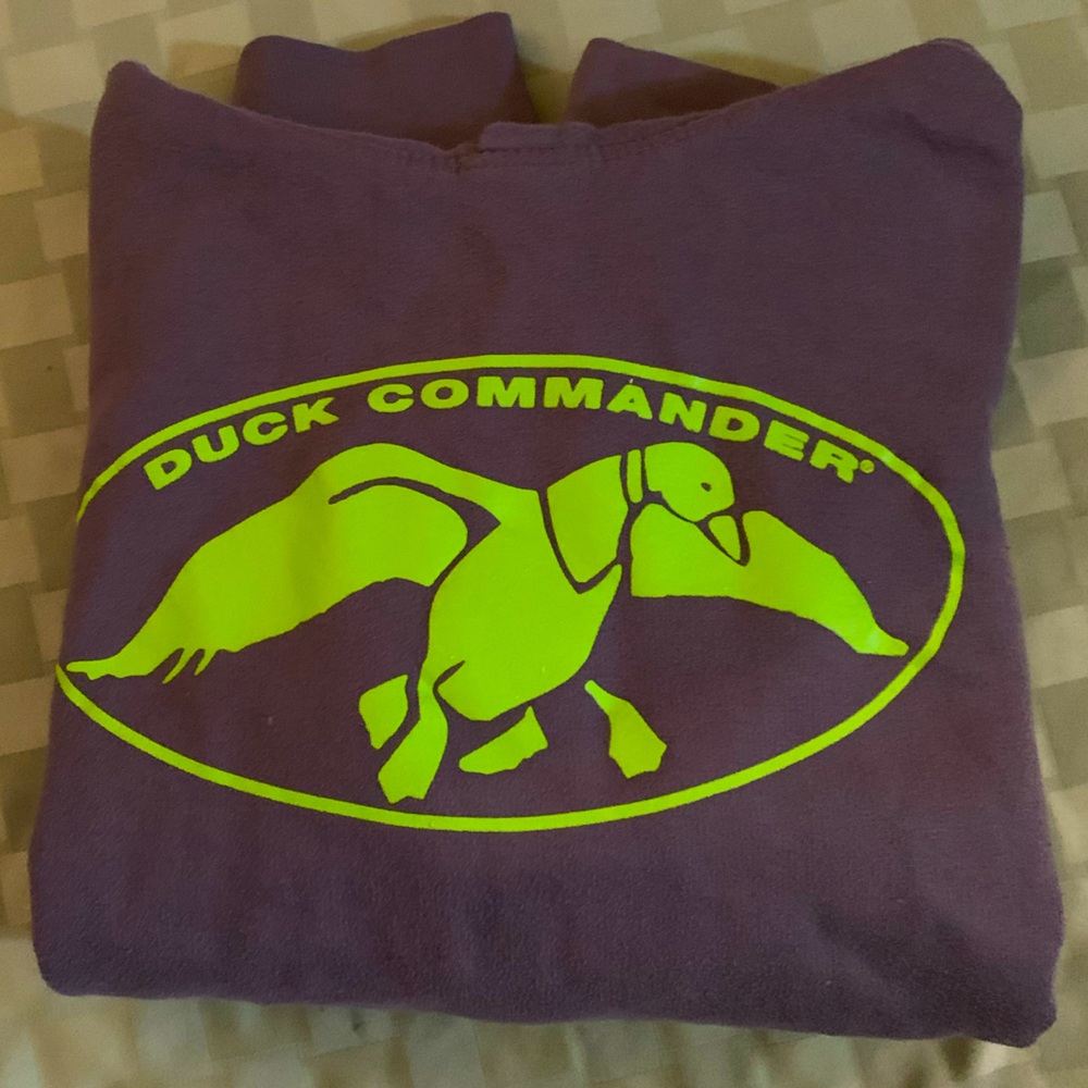 Boys XL Duck Commander hoodie. Gently worn Grey and Green